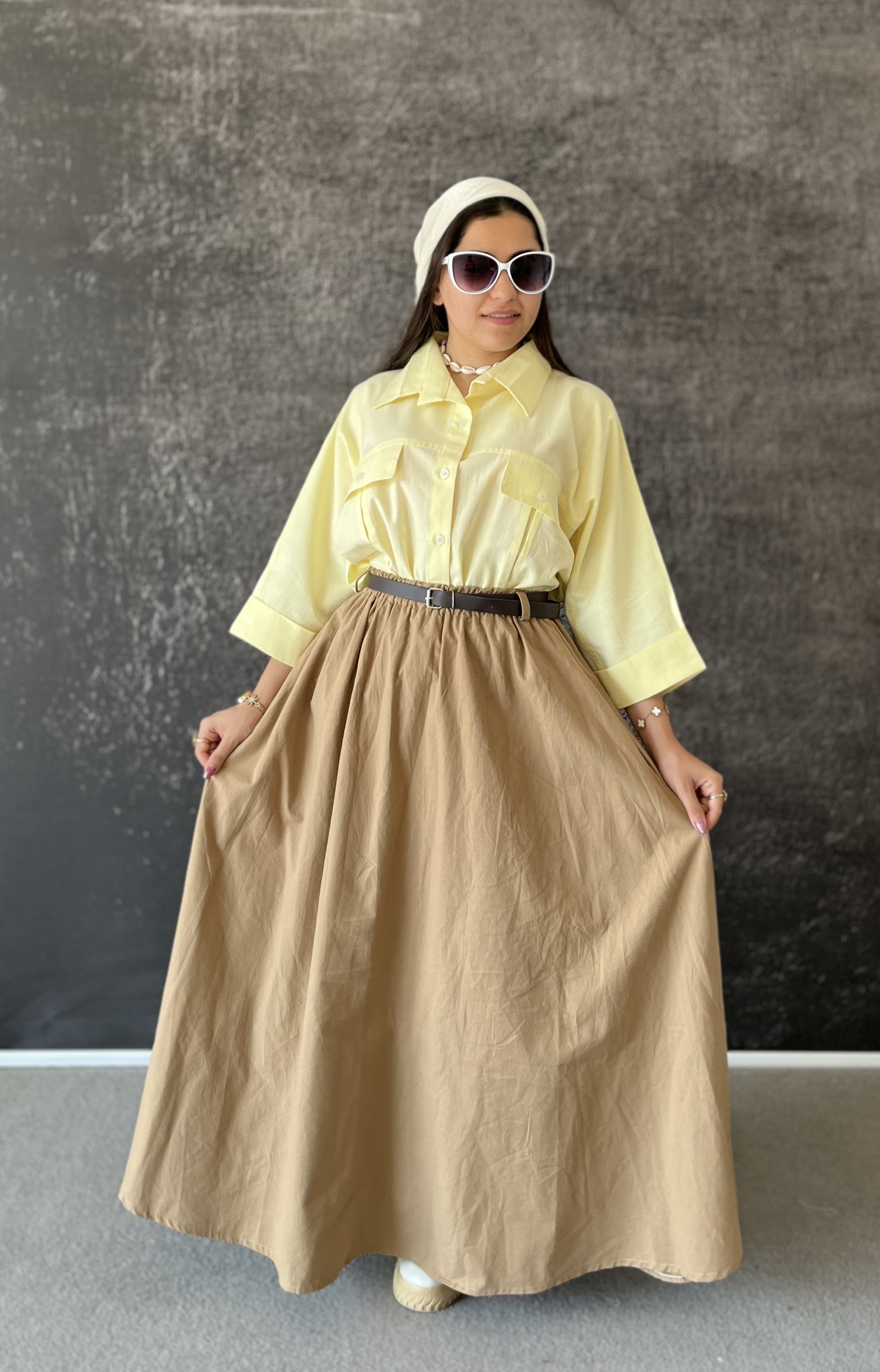شومیز ساده رنگی لینن زنانه