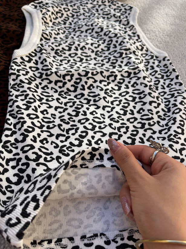 تاپ پلنگی یقه ایستاده کبریتی زنانه